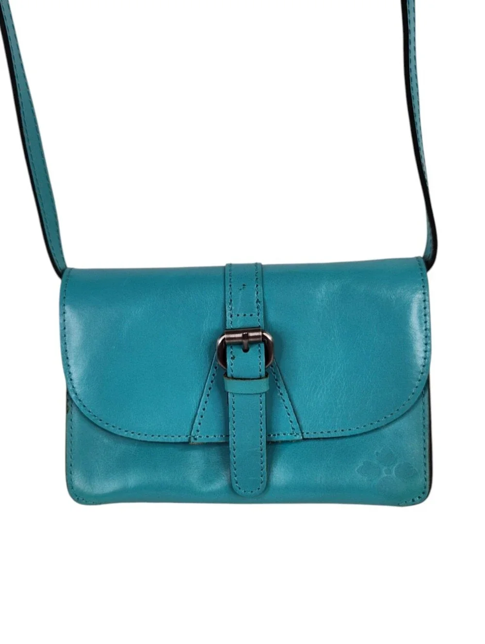 Patricia Nash Turquoise Leather Crossbody Wallet Bag | 100% Leather